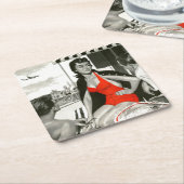 赤熱した女性 スクエアペーパーコースター (アングル)