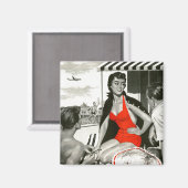 赤熱した女性 マグネット (正面/裏面)