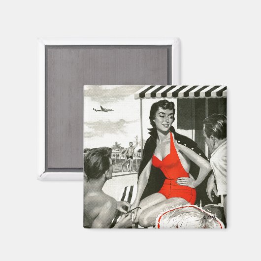 赤熱した女性 マグネット (正面/裏面)