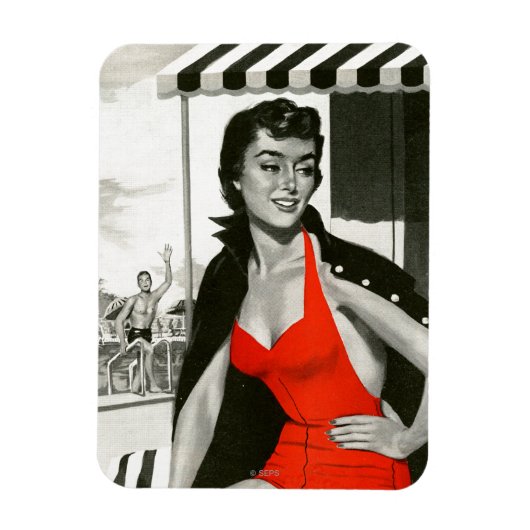 赤熱した女性 マグネット (縦)