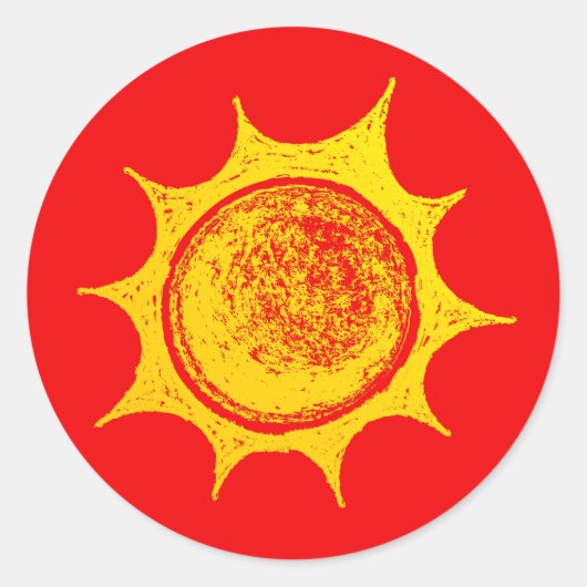 赤熱の太陽の光 ラウンドシール (正面)