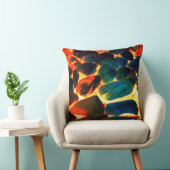 赤熱の火山性溶岩またはエンバーの上の海の牡蠣の殻 クッション (椅子)