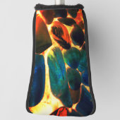 赤熱の火山性溶岩またはエンバーの上の海の牡蠣の殻 ゴルフヘッドカバー (回転90)