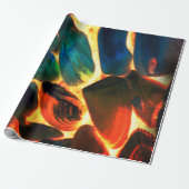 赤熱の火山性溶岩またはエンバーの上の海の牡蠣の殻 ラッピングペーパー (アンロールド)