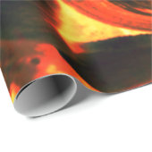 赤熱の火山性溶岩またはエンバーの上の海の牡蠣の殻 ラッピングペーパー (ロールコーナー)