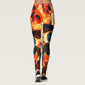 赤熱の火山性溶岩またはエンバーの上の海の牡蠣の殻 レギンス (裏面)