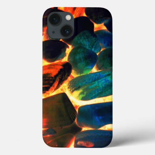 赤熱の火山性溶岩またはエンバーの上の海の牡蠣の殻 Case-Mate iPhoneケース (裏面)