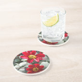 赤熱ピンクデイジー/デイジー花 コースター (側面)