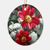 赤熱ピンクデイジー/デイジー花 セラミックオーナメント (左)