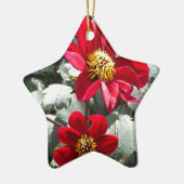 赤熱ピンクデイジー/デイジー花 セラミックオーナメント (左)