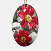 赤熱ピンクデイジー/デイジー花 セラミックオーナメント (左)