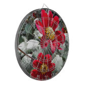 赤熱ピンクデイジー/デイジー花 ダーツボード (正面左)