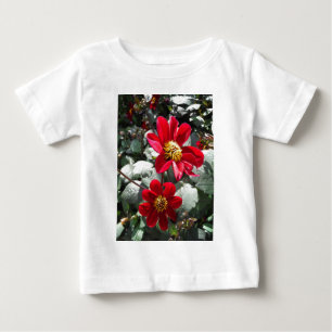 赤熱ピンクデイジー/デイジー花 ベビーTシャツ