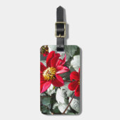 赤熱ピンクデイジー/デイジー花 ラゲッジタグ (正面縦)