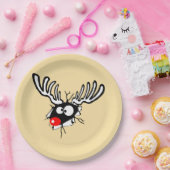 赤熱狂する鼻トナカイ ペーパープレート (パーティー)