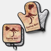 赤熱 鍋つかみ&鍋敷きセット (正面/裏面)