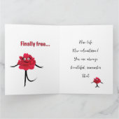 赤牡丹おもしろい誕生日カード サンキューカード (内部)