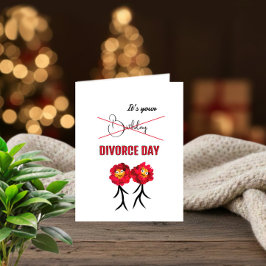 赤牡丹おもしろい誕生日カード サンキューカード