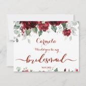赤牡丹エピファニー結婚の花嫁付き頼カード 招待状 (正面)