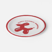 赤犬風船動物パーソナライズされたパーティー ペーパープレート (アングル)