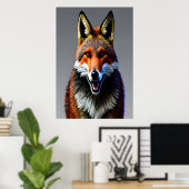 赤狐のポートレート | AIアートポスター ポスター (ホームオフィス)