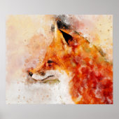 赤狐の水彩肖像03 ポスター (正面)