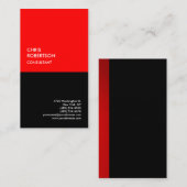 赤独占的黒ミニマモダンリスト 名刺 (正面/裏面)