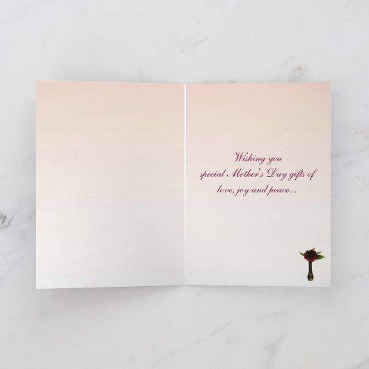 赤独身のひまわり母の日 カード (内部)