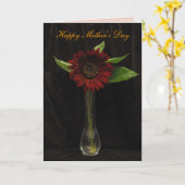 赤独身のひまわり母の日 カード (黄色い花)