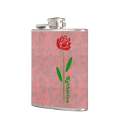 赤独身のバラ緑の茎葉の名カスタマイズ前 フラスク (左)