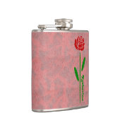 赤独身のバラ緑の茎葉の名カスタマイズ前 フラスク (右)