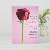 赤独身のローズピンクロマンチック優雅な結婚式 招待状 (スタンド正面)