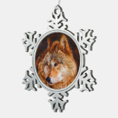 赤狼フラクタル スノーフレークピューターオーナメント (右)