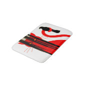 赤猫と黒鳥のイラストレーション バスマット (アングル)