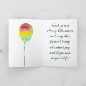 赤猫のクリスマスカード。水彩猫 サンキューカード (内部)