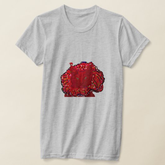 赤猫のユーモア Tシャツ (レイダウン)