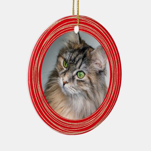 赤猫パーソナライズメモリアル引用文 セラミックオーナメント (右)