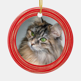 赤猫パーソナライズメモリアル引用文 セラミックオーナメント