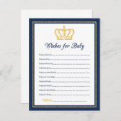 赤王室のちゃんシャワーがベビー アドバイスカード (正面/裏面)