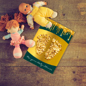 赤王室のちゃんシャワー足ガールボーイ金ゴールド緑 招待状