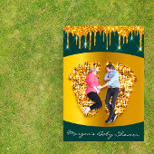 赤王室のちゃんシャワー足ガールボーイ金ゴールド緑 招待状