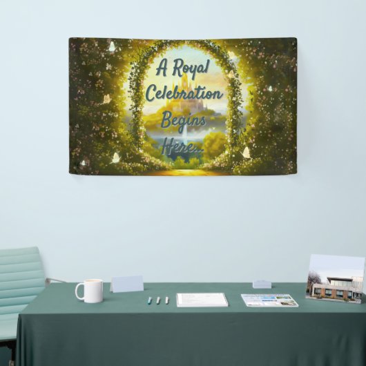赤王室のちゃんシャワーA王室のお祝い開始 横断幕 (トレードショー)