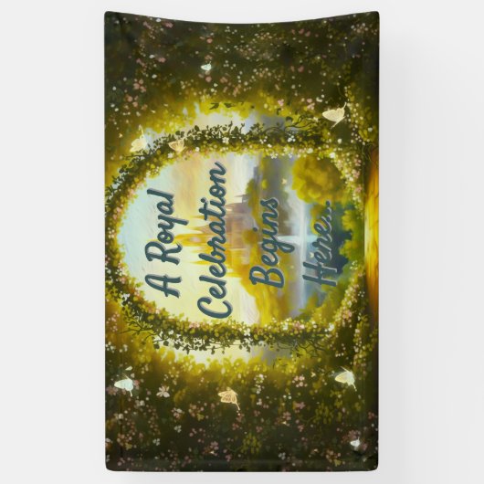 赤王室のちゃんシャワーA王室のお祝い開始 横断幕 (縦)