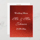 赤王室のパーソナライズされた光沢メニュー メニュー (正面/裏面)