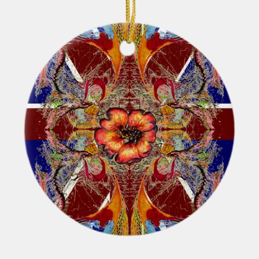 赤王室のファンタジー セラミックオーナメント (正面)