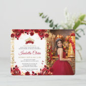 赤王室のフローラ金ゴールドアーチ写真キンセアニェラ 招待状 (スタンド正面)