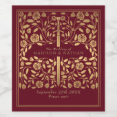 赤王室の中世結婚刀 ワインラベル (シングルラベル)