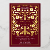 赤王室の中世結婚刀 箔招待状 (正面)