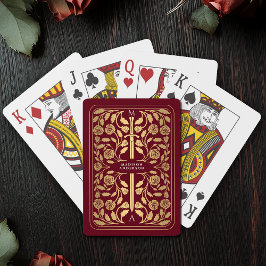 赤王室の中世金ゴールド剣 トランプ