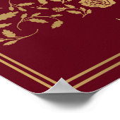 赤王室の中世金ゴールド結婚剣の歓迎サイン ポスター (角)